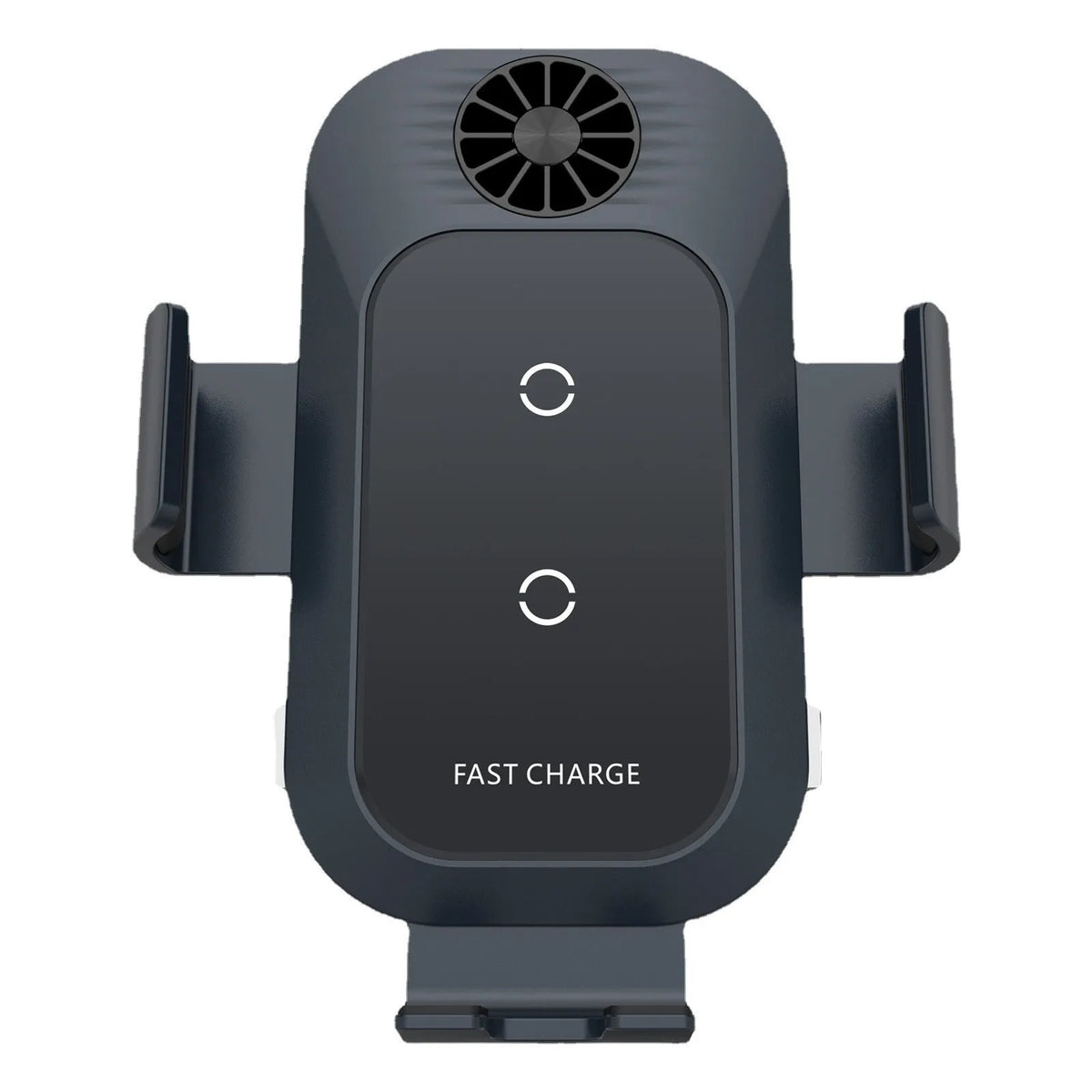 C35 colour car wireless phone charger holder mounted on a car air vent, showing automatic clamping arms.