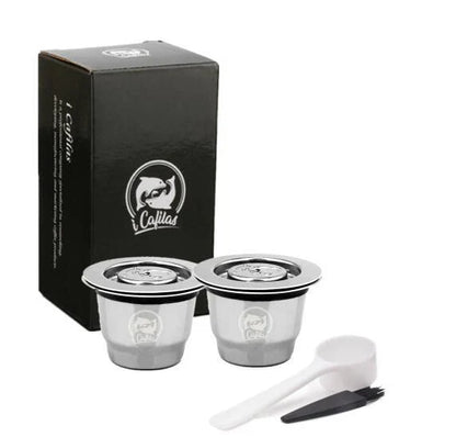 Premium stainless steel coffee capsule shells with square openings for optimal flavor extraction and brewing experience