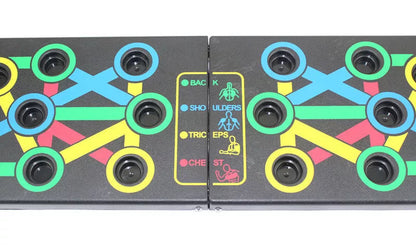 Compact home chest and abdominal muscle training board for men and women, includes handles and non-slip pads