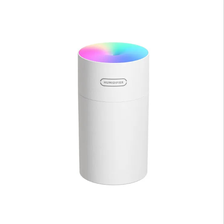 Pink white or navy blue USB desktop humidifier with LED mood lights and 300ml water tank