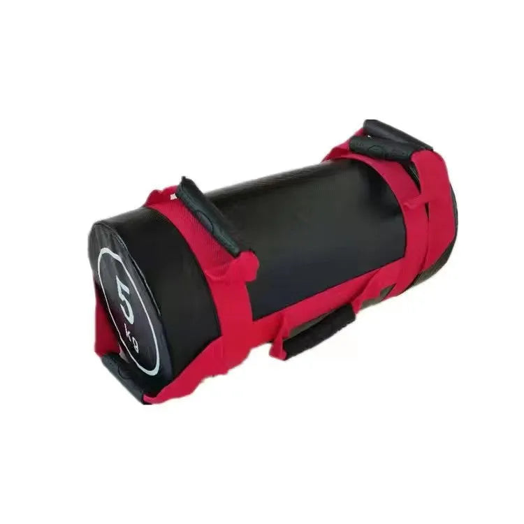 White PVC training sandbag with adjustable weights from 5kg to 30kg for gym and home fitness