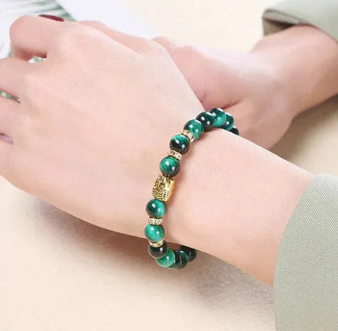 Handcrafted natural stone bracelet with alloy volcano white turquoise charm in a simple design.