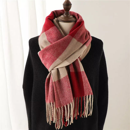 Thick Warm Outer Shawl Scarf in various colors with tassel detailing