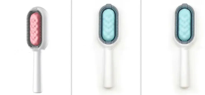 Green plastic pet hair removal comb with disposable wipes for cats and dogs