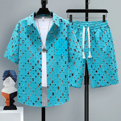 Men's polyester short sleeve top and shorts set in various colours, sizes S to 6XL