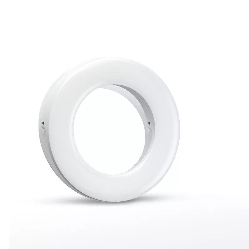 Compact USB rechargeable LED selfie ring light for enhanced phone photography