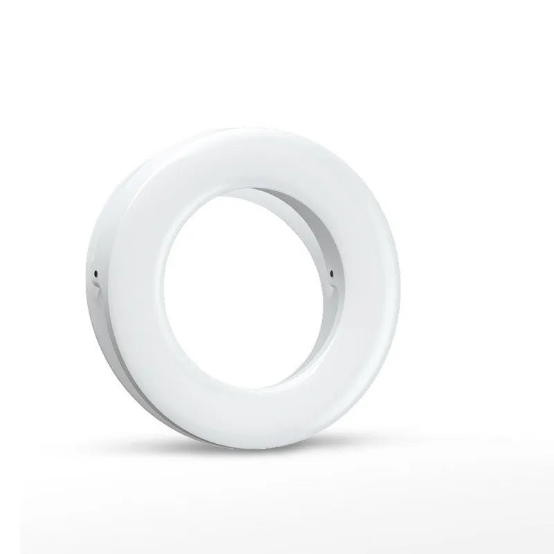 LED selfie ring light for mobile phones with adjustable brightness and compact design