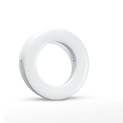 LED selfie ring light for mobile phones with adjustable brightness and compact design