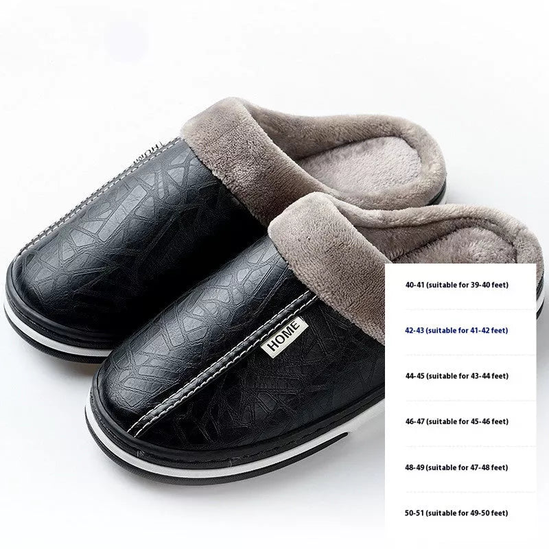 PU waterproof cotton slippers in various colors for men and women