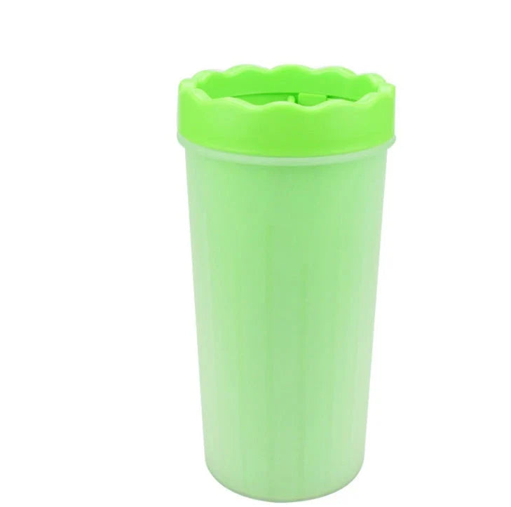 Premium silicone dog paw cleaning cup with soft bristles for gentle, effective paw washing