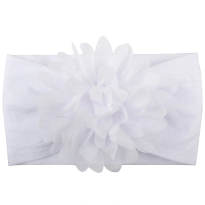 Adorable chiffon flower baby headband for your little princess, available in multiple colors.