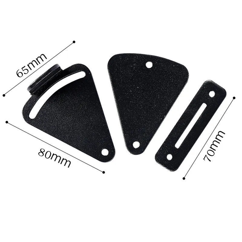 Black stainless steel sliding barn door lock with handle latch, shown in S and M sizes.