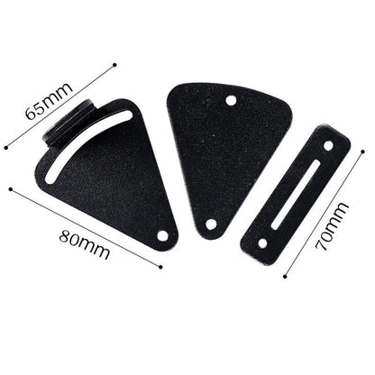 Black stainless steel sliding barn door lock with handle latch, shown in S and M sizes.