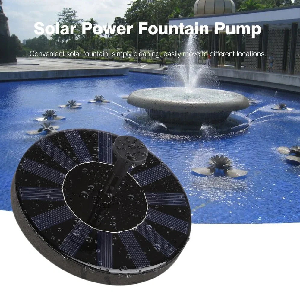 16cm round solar fountain pump with 7V/1.4W panel for garden water features