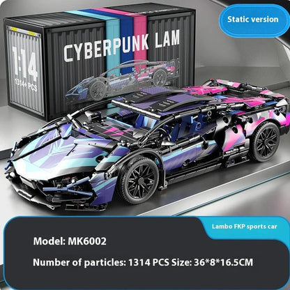 Remote control building block racing car model with detailed plastic components and wireless controller