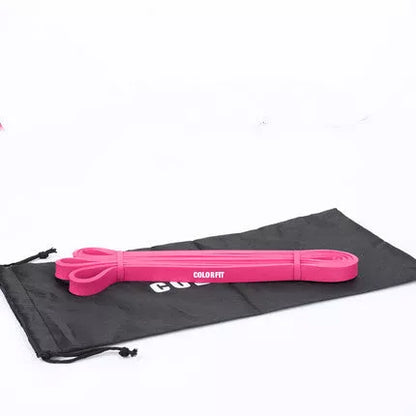 Elastic resistance band for full-body workouts, available in multiple resistance levels