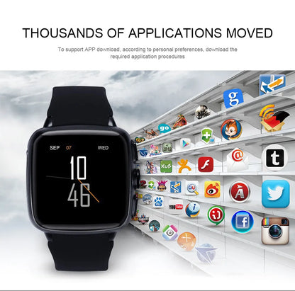 Z01smart watch in black or white with 1.54-inch HD screen and USB 2.0 port