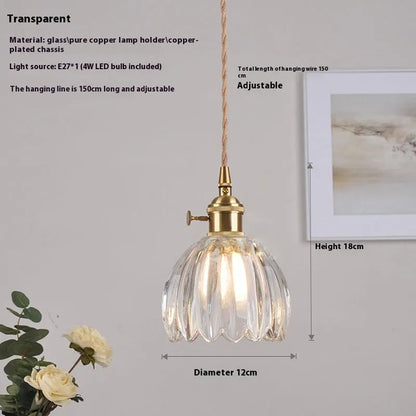 Nordic style glass flower chandelier in bedroom setting with multiple colour options