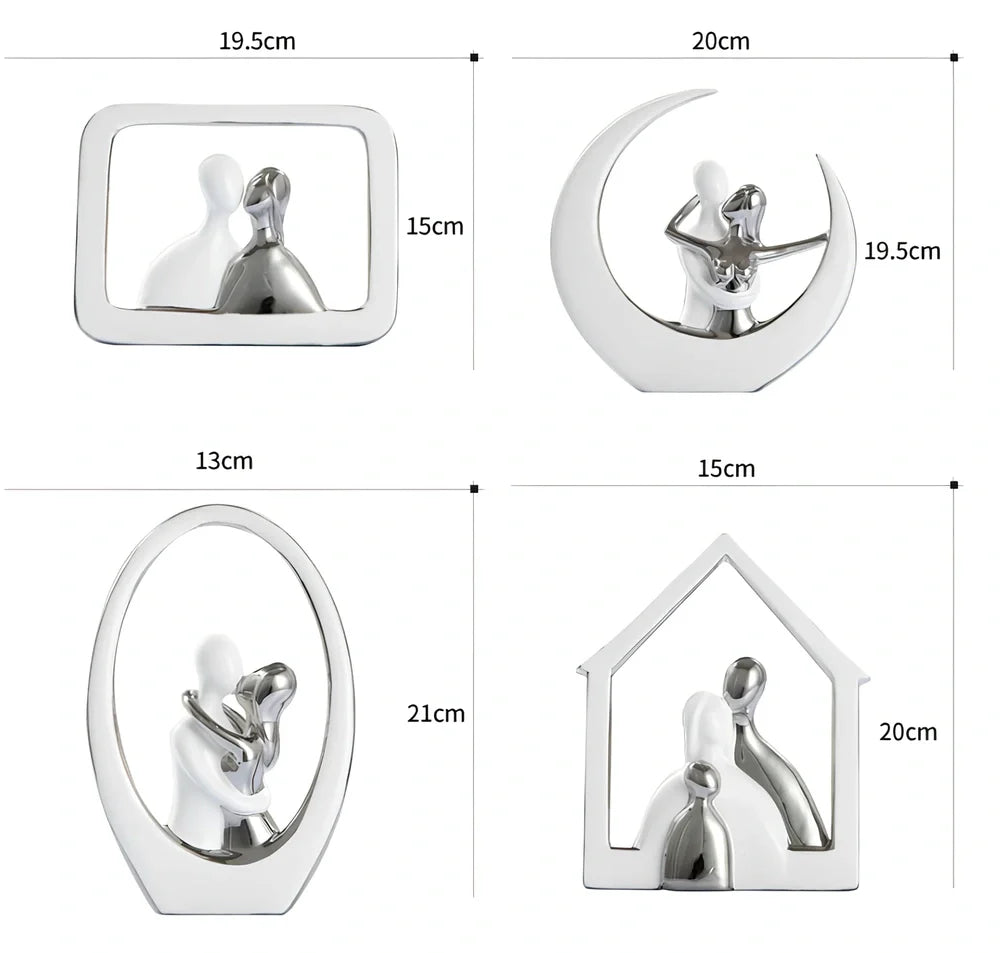 Ceramic photo frame with electroplated finish displaying character design elements