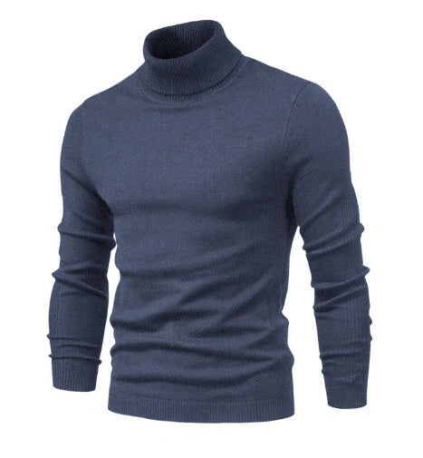 Men's slim fit turtleneck sweater in various colors for winter casual wear