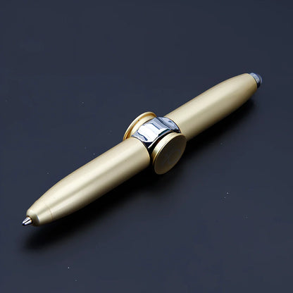 Multifunctional decompression gyro ballpoint pen showing 10.3cm length and spinning mechanism