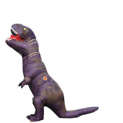 Jurassic World inflatable T-Rex costume standing 2.2m tall with battery fan and complete accessory set