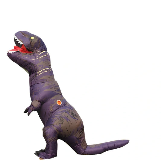 Jurassic World inflatable T-Rex costume standing 2.2m tall with battery fan and complete accessory set