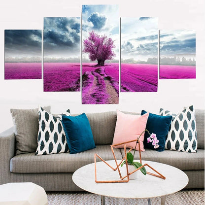 Five coordinated canvas wall art posters in multiple sizes for gallery wall display