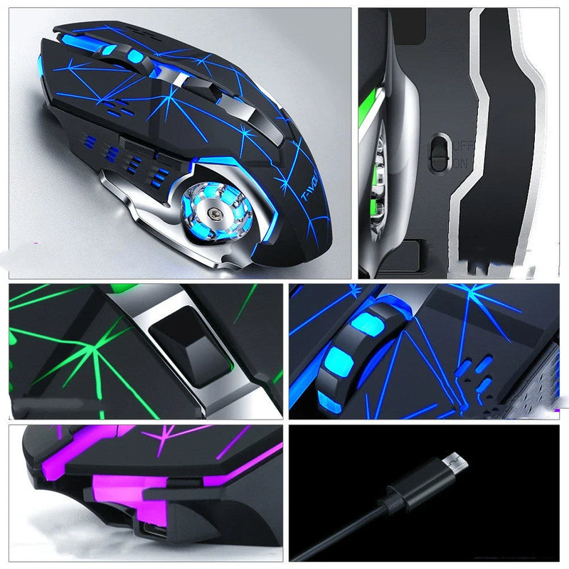 Hhomeenjoy Wireless 2.4GHz USB Optical Gaming Mouse with Backlit Controls