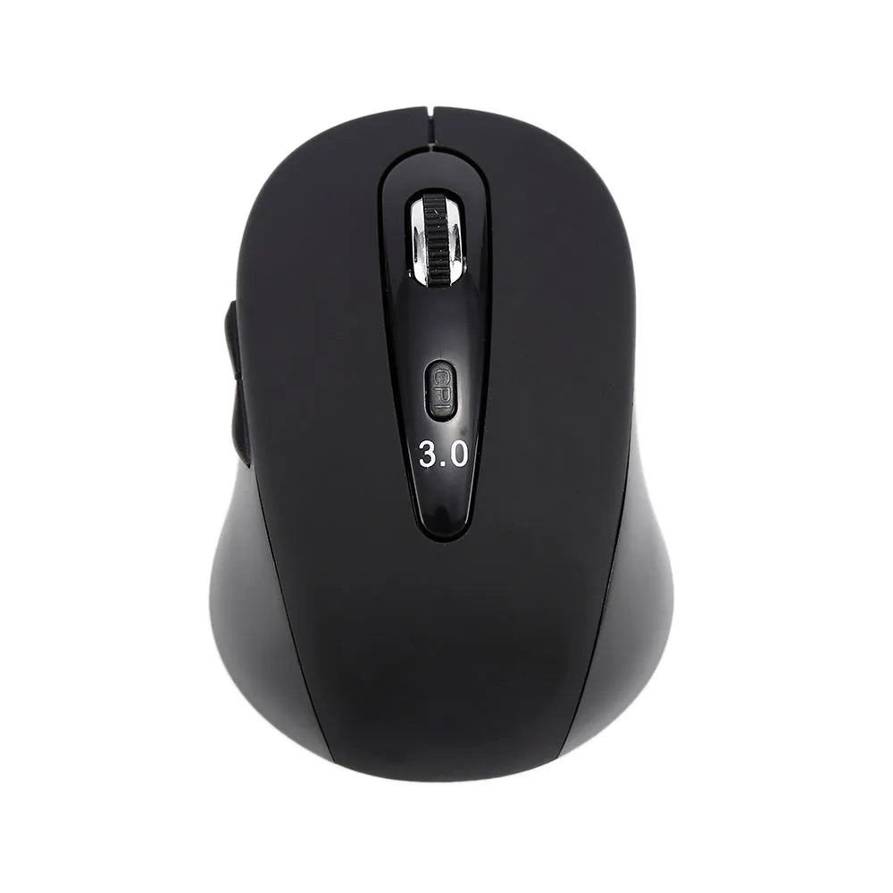 Wireless dual-mode mouse in black with Bluetooth 5.0 and 2.4GHz, 2400dpi optical sensor, six keys and four-way wheel, 100 x 60 x 40mm