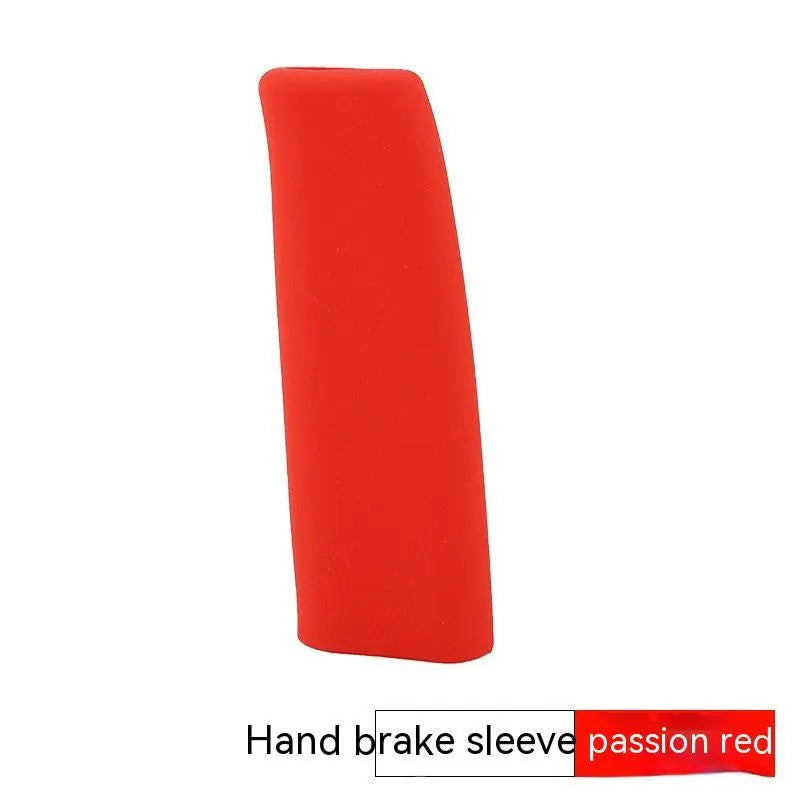 Silicone handbrake sleeve for cars in black, grey, beige, red, and blue colours