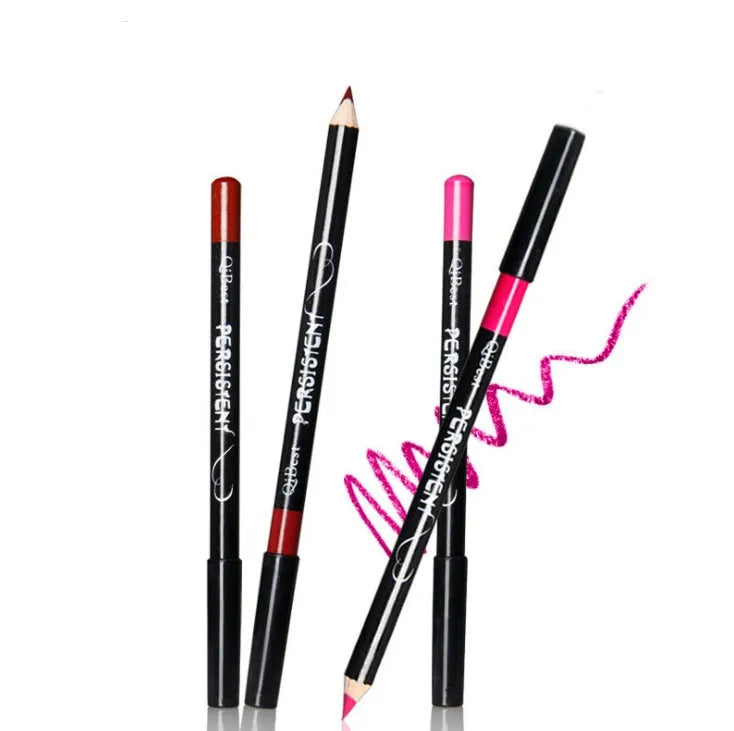 12-piece lip liner pencil set in 12 colours for lips, eyes and brows, waterproof multi-functional makeup pencils