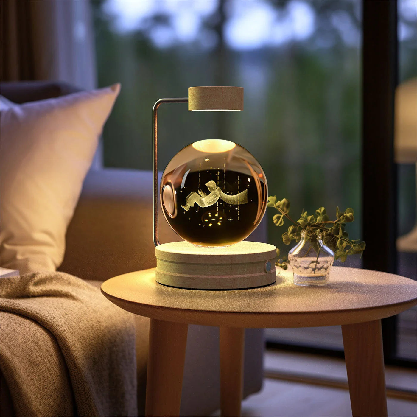 Captivating Crystal Ball Dinosaur Nightlight with Warm, Soothing Glow