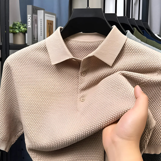 Men's loose short sleeve cotton pullover in various colours showing front view