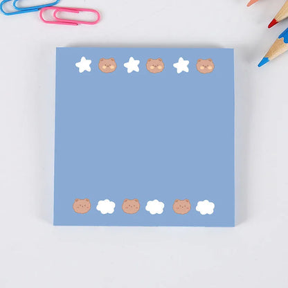Bear sticky notes 8 x 8cm, 50-sheet cartoon memo pad with eight cover styles