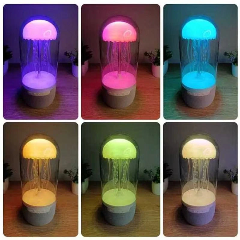 3-in-1 Jellyfish Lamp Bluetooth Speaker with colorful LED lights and compact design