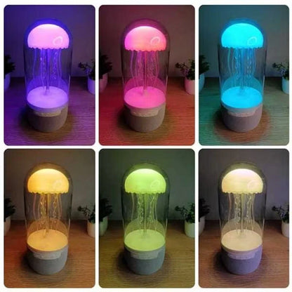 3-in-1 Jellyfish Lamp Bluetooth Speaker with colorful LED lights and compact design