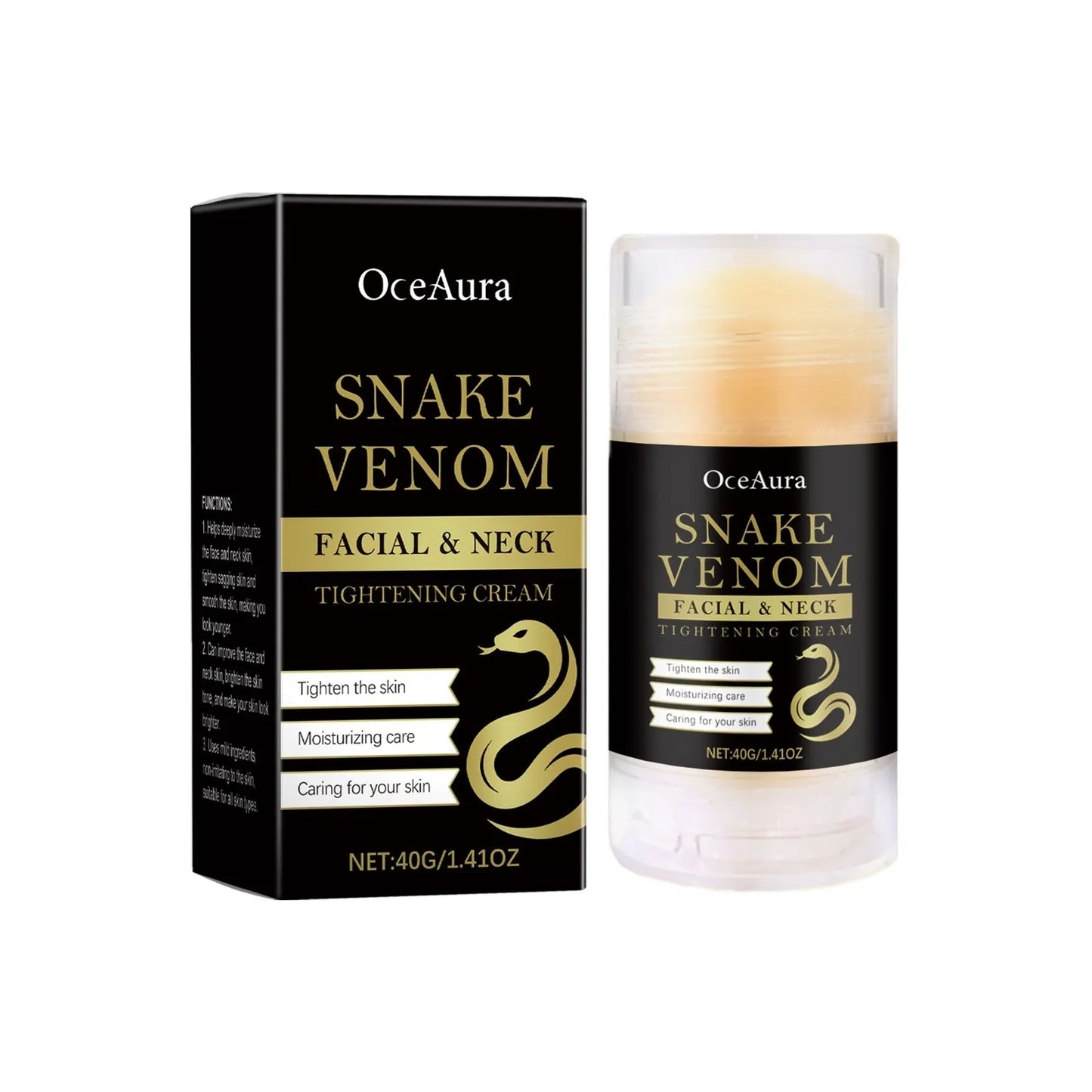 Tightening cream jar with 40g capacity and nursing stick for precise skin application