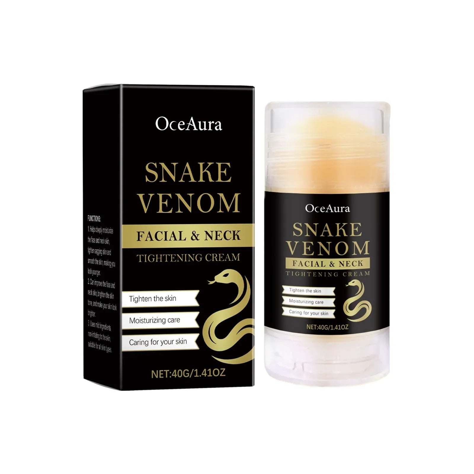 Tightening cream jar with 40g capacity and nursing stick for precise skin application