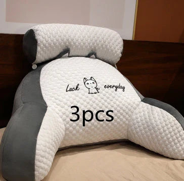 Adjustable ergonomic reading pillow with breathable fabric and detachable cover for comfortable support and easy cleaning