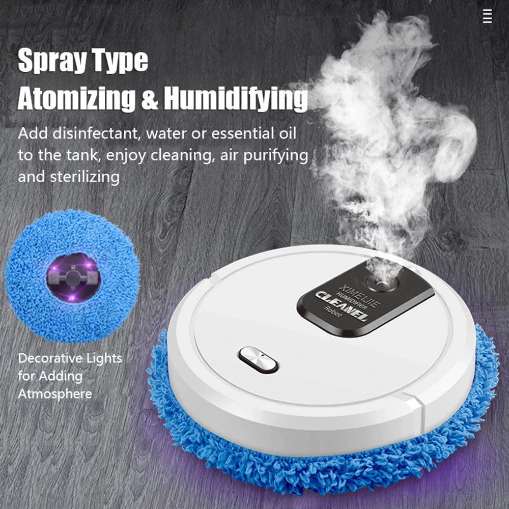Smart Robotic Mop Cleaner with wet, dry, and humidifying functions for effortless floor cleaning