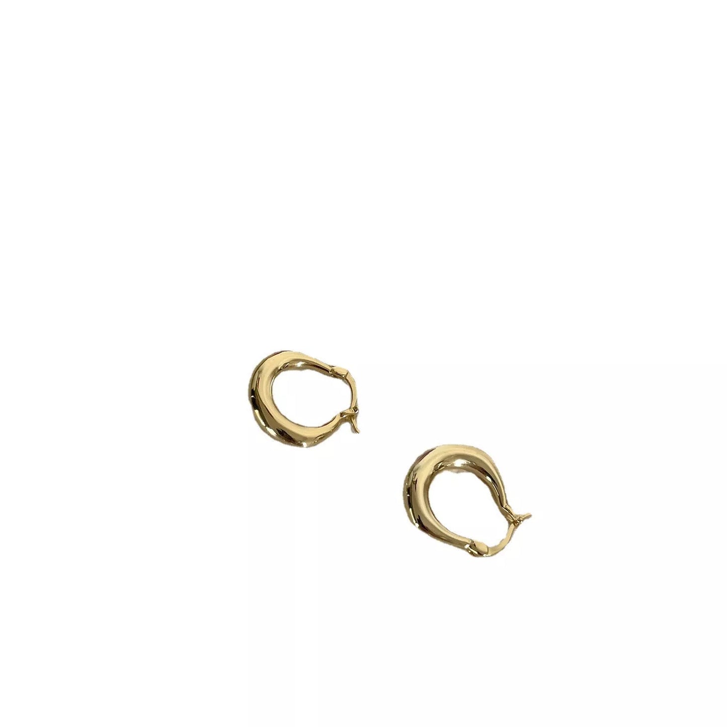 Small Fat Circle Ear Clip Bracelet in white gold and yellow gold colors