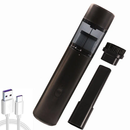 Mini car vacuum cleaner with wireless charging in black and white options