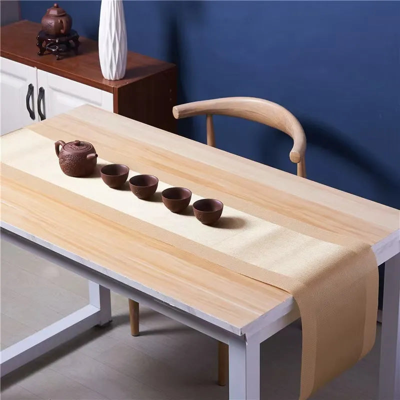 PVC kitchen sink mat with non-slip backing in gradient bamboo pattern, 30x180cm size