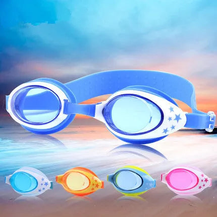 Children's waterproof and anti-fog swimming goggles in multiple colors