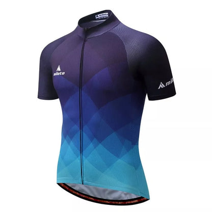 Men's summer cycling short sleeve moisture-wicking shirt in various sizes