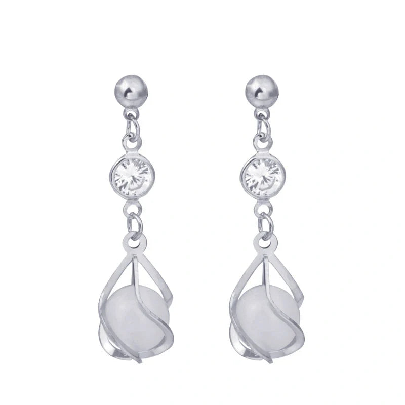 Crystal opal earrings with water drop design in various colors