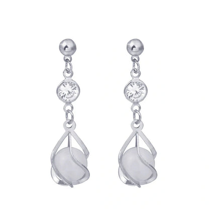 Crystal opal earrings with water drop design in various colors