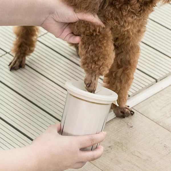 Portable Pet Foot Washer Cup with soft silicone bristles for small dogs