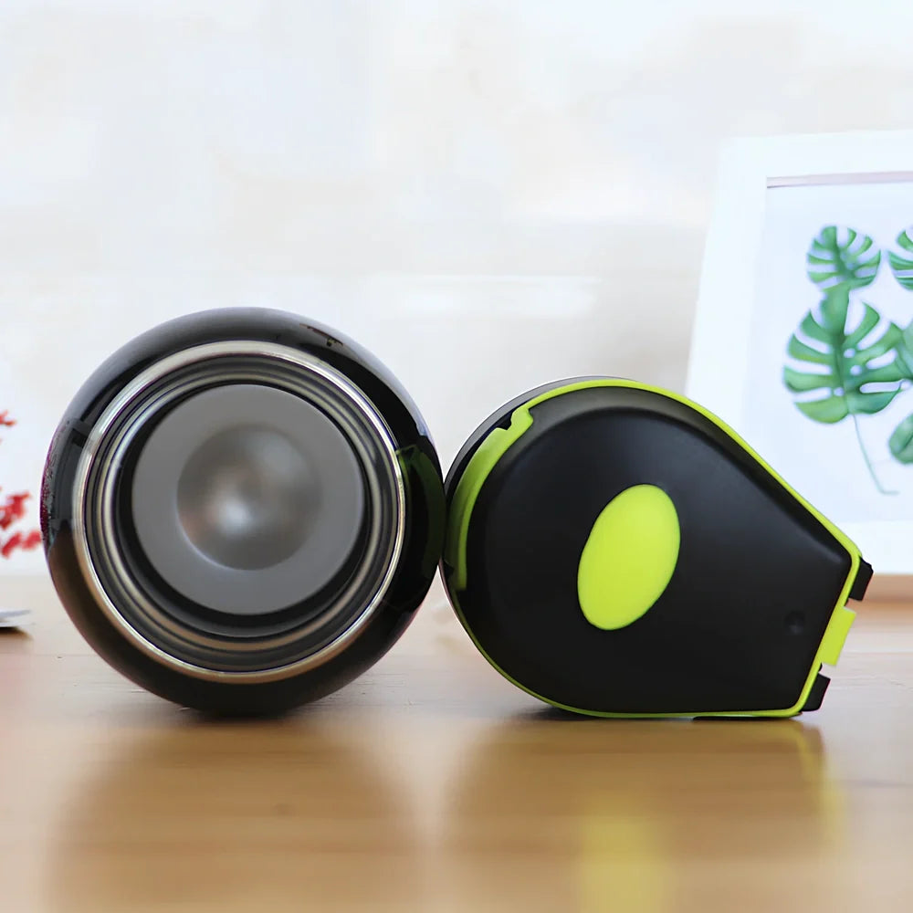 500ml stainless steel sport thermos water bottle in pink, black, green, and silver colours showing straight-cut design